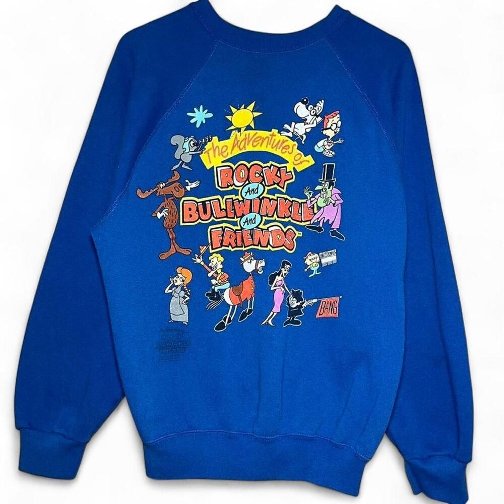 Vintage 90s The Adventures of Rocky & Bullwinkle and Friends Sweatshirt Size L